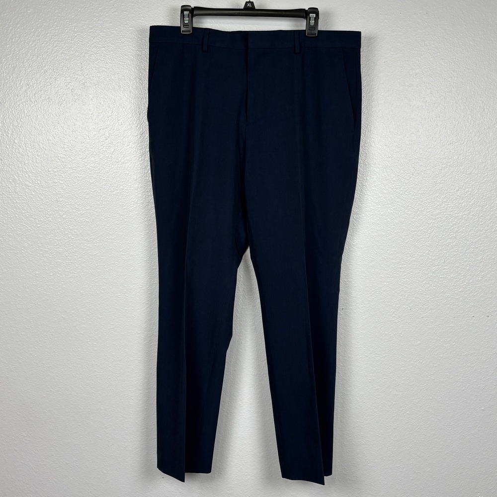 Perry‎ Ellis Portfolio Mens Flex Stretch Modern Fit Dress Pants Navy Blue 36x30